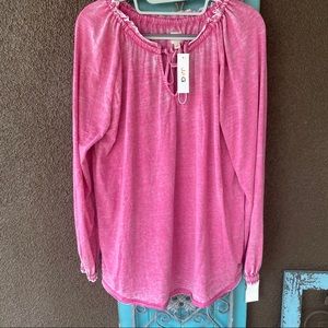 NWT JAG peasant top pink geranium